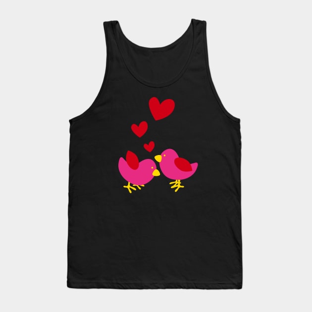 Lovebirds with Hearts Tank Top by schlag.art